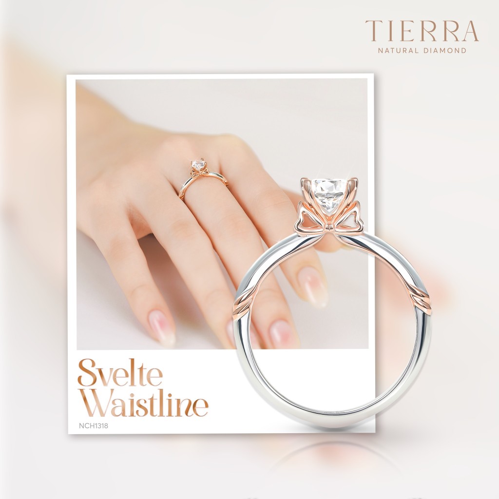 [CHAT TRƯỚC KHI ĐẶT] Nhẫn Cầu Hôn Tierra Svelte Waistline NCH1318 Vàng 14K 18K Cổ Nhẫn Thiết Kế Chiếc Nơ Xinh Xắn
