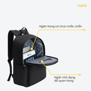 Balo đi học nam nữ Natoli đơn giản nhiều ngăn chống nước Balo Basic Backpack B2