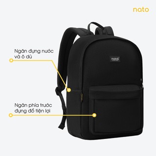 Balo đi học nam nữ Natoli đơn giản nhiều ngăn chống nước Balo Basic Backpack B2