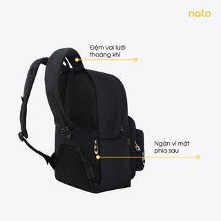 Balo thời trang nam nữ Natoli đi học nhiều ngăn hàn quốc đẹp, cao cấp Balo Old School Backpack B5