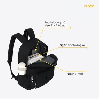 Balo thời trang nam nữ Natoli đi học nhiều ngăn hàn quốc đẹp, cao cấp Balo Old School Backpack B5
