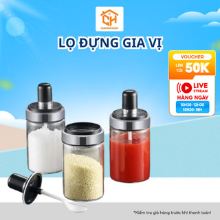 Lọ Đựng Gia Vị, Hũ Đựng Gia Vị Kèm Muỗng Mẫu Mới Cam Homeware