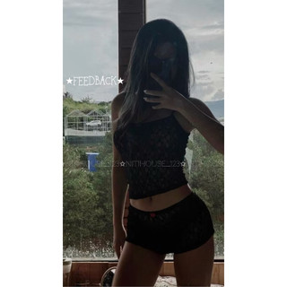 [LANA SET] Bộ ngủ ren xuyên thấu sexy quần mini siêu quyến rũ CÓ CHE TÊN