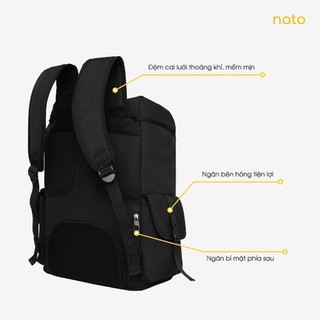 Balo đi học local brand Natoli nam nữ nhiều ngăn, chống thấm nước đựng laptop Balo WOLFI BACKPACK B7
