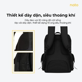 Balo đi học local brand Natoli nam nữ nhiều ngăn, chống thấm nước đựng laptop Balo WOLFI BACKPACK B7