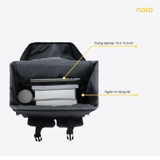 Balo đi học local brand Natoli nam nữ nhiều ngăn, chống thấm nước đựng laptop Balo WOLFI BACKPACK B7