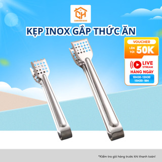 Kẹp Inox Gắp Thức Ăn, Đồ Nướng, Chiên Rán - Dụng Cụ Gắp Đồ Nóng Gắp Đá Cam Homeware