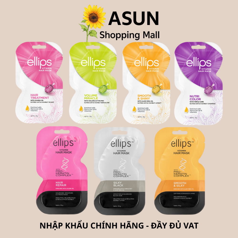 Kem Ủ Tóc Ellips / Lavox Phục Hồi Hư Tổn, Giảm Rụng Giúp Tóc Chắc Khỏe Mềm Mại Suôn Mượt Chính Hãng