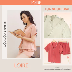 Đồ Ngủ Nữ Mùa Hè Loirechic Pijama Trơn Dáng Ngắn Chất Liệu Lụa Ngọc Trai PCC05