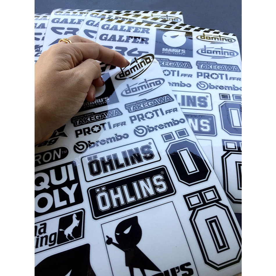 Bộ logo trong suốt hình dán Maru's trang trí. Decal xuyên thấu cao cấp, chống nước, không bay màu