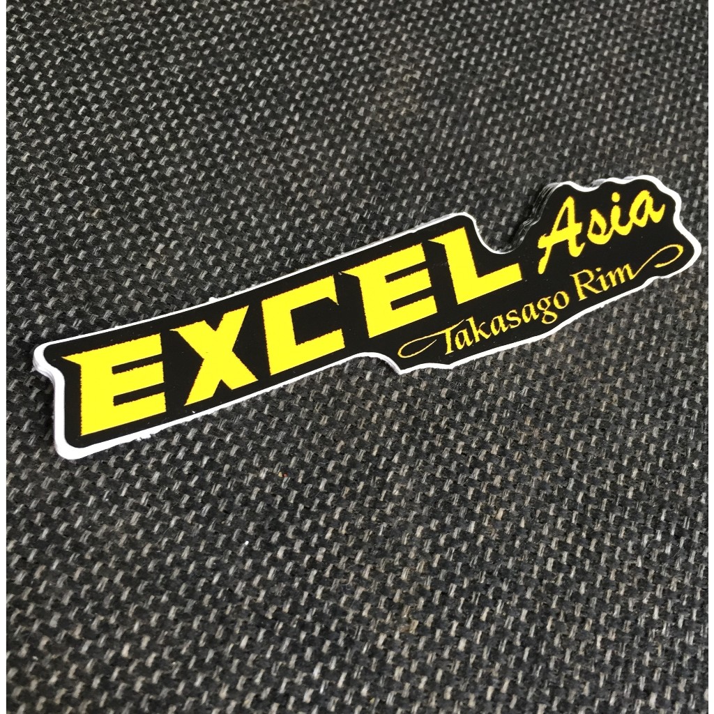 EXCEL[11.6x3cm] decal cao cấp chống nước, sắc nét, bền màu, dính chặt. Hình dán logo trang trí mọi nơi, in theo yêu cầu
