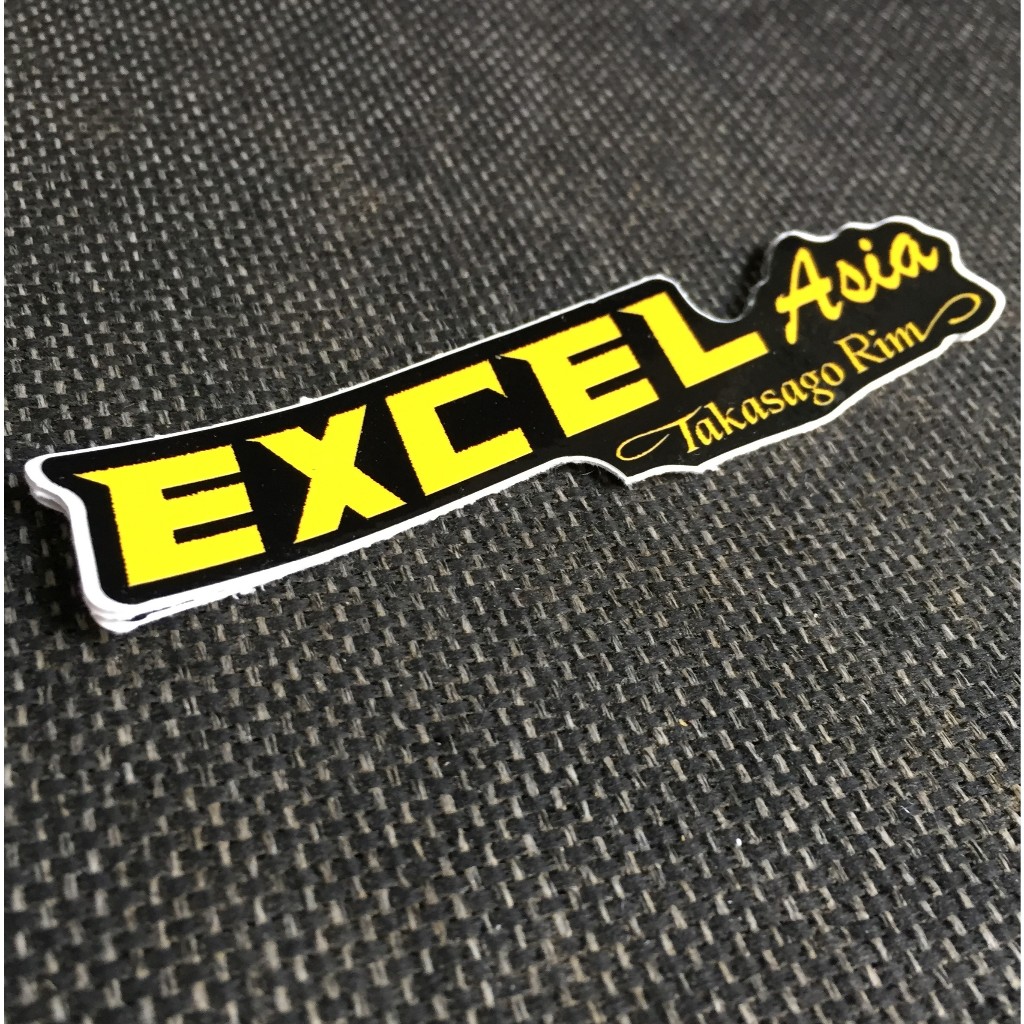 EXCEL[11.6x3cm] decal cao cấp chống nước, sắc nét, bền màu, dính chặt. Hình dán logo trang trí mọi nơi, in theo yêu cầu