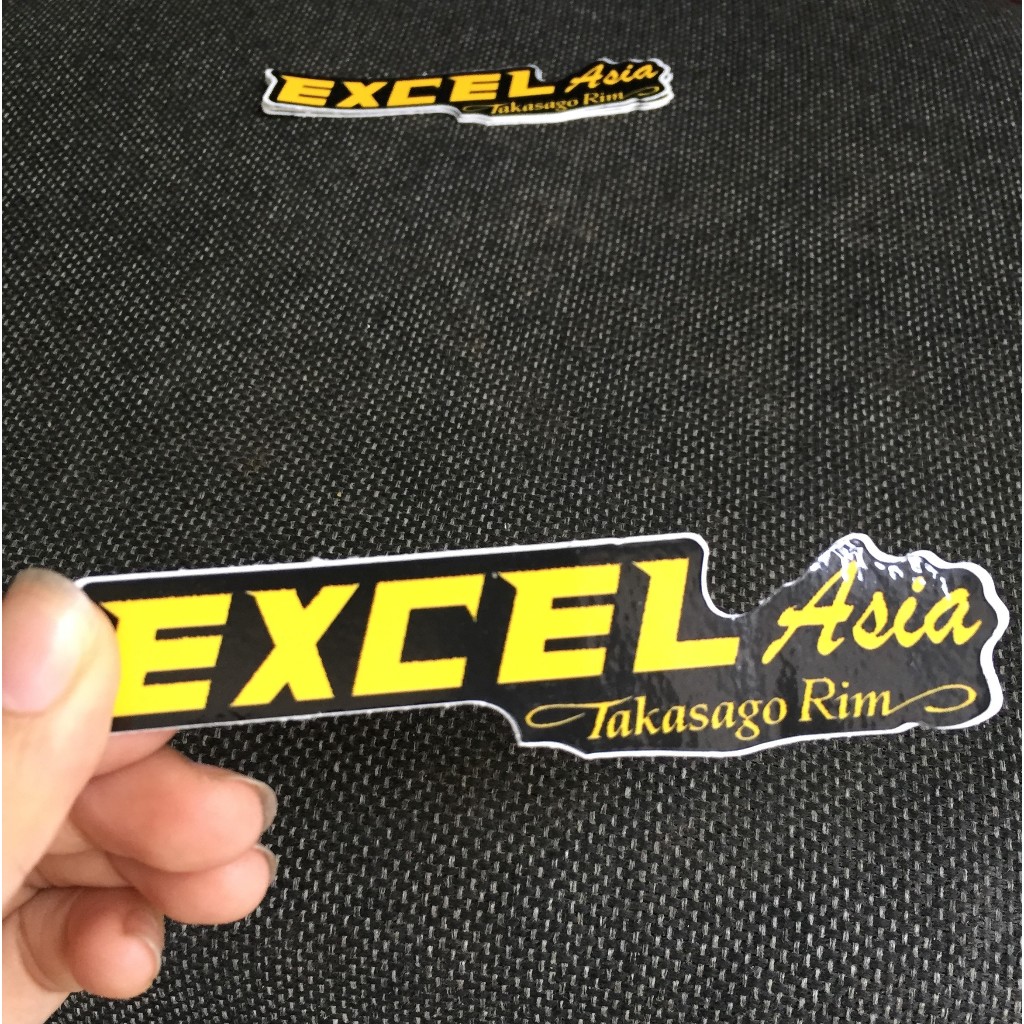 EXCEL[11.6x3cm] decal cao cấp chống nước, sắc nét, bền màu, dính chặt. Hình dán logo trang trí mọi nơi, in theo yêu cầu