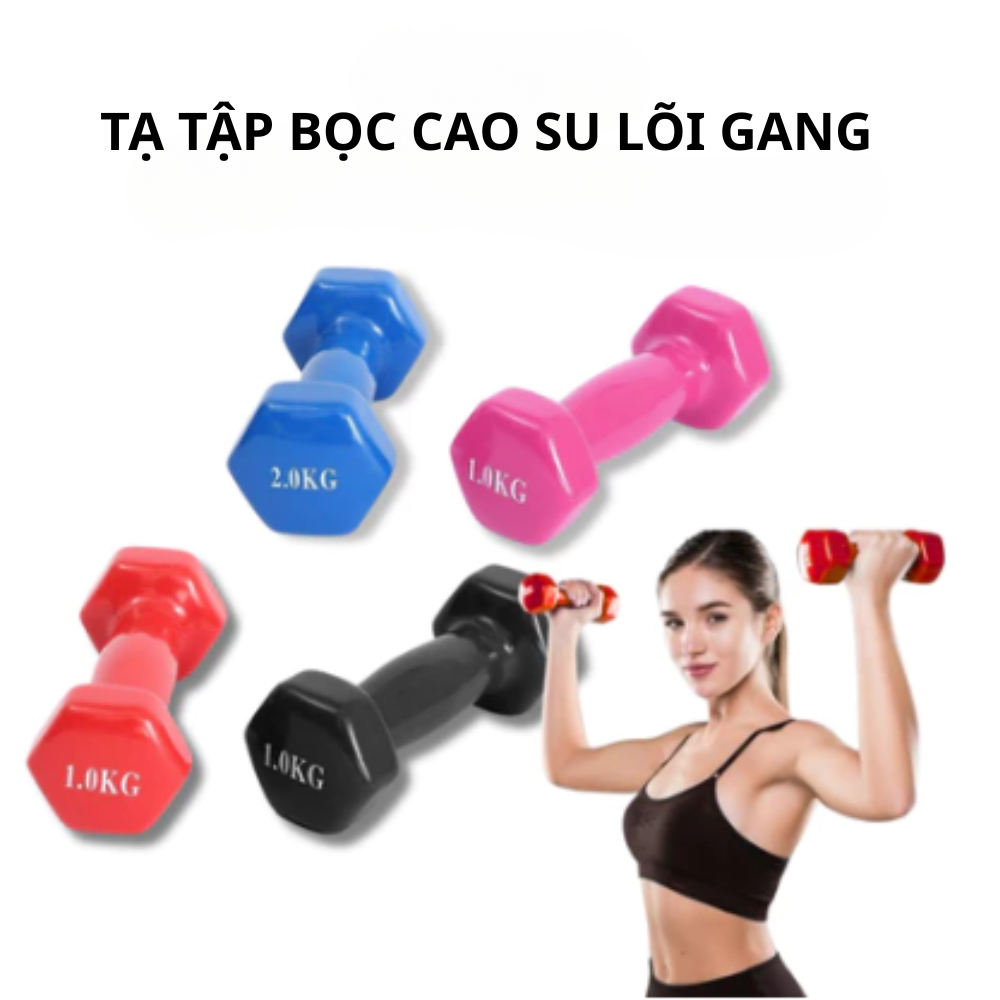 Tạ tay bọc cao su 1kg cho người tập phục hồi chức năng bàn tay