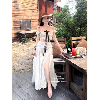 Sét áo nơ trễ vai và chân váy xẻ đùi cực xinh 💯💝đi CHƠI, đi LÀM sang chảnh, xinh XINH đẹp tuyệt vời !!😘