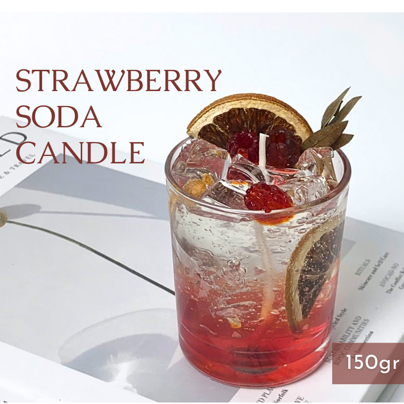 Nến Thơm Ly Soda Dâu Scentora Candle 150gr, Làm Quà Tặng Sinh Nhật, Kỉ Niệm, Trang Trí Phòng Decor.
