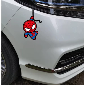Hình người nhện vui nhộn trang trí xe hơi. Decal ô tô cao cấp, chống nước, sắc nét, không bay màu