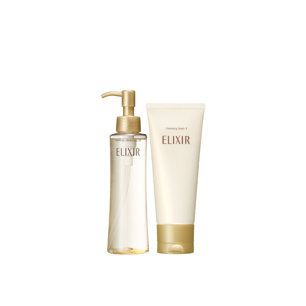 COMBO Dầu tẩy trang ELIXIR SUPERIEUR MAKEUP CLEANSING OIL N 150ml + Sữa rửa mặt tạo bọt ELIXIR SUPERIEUR CLEANSING FOAM