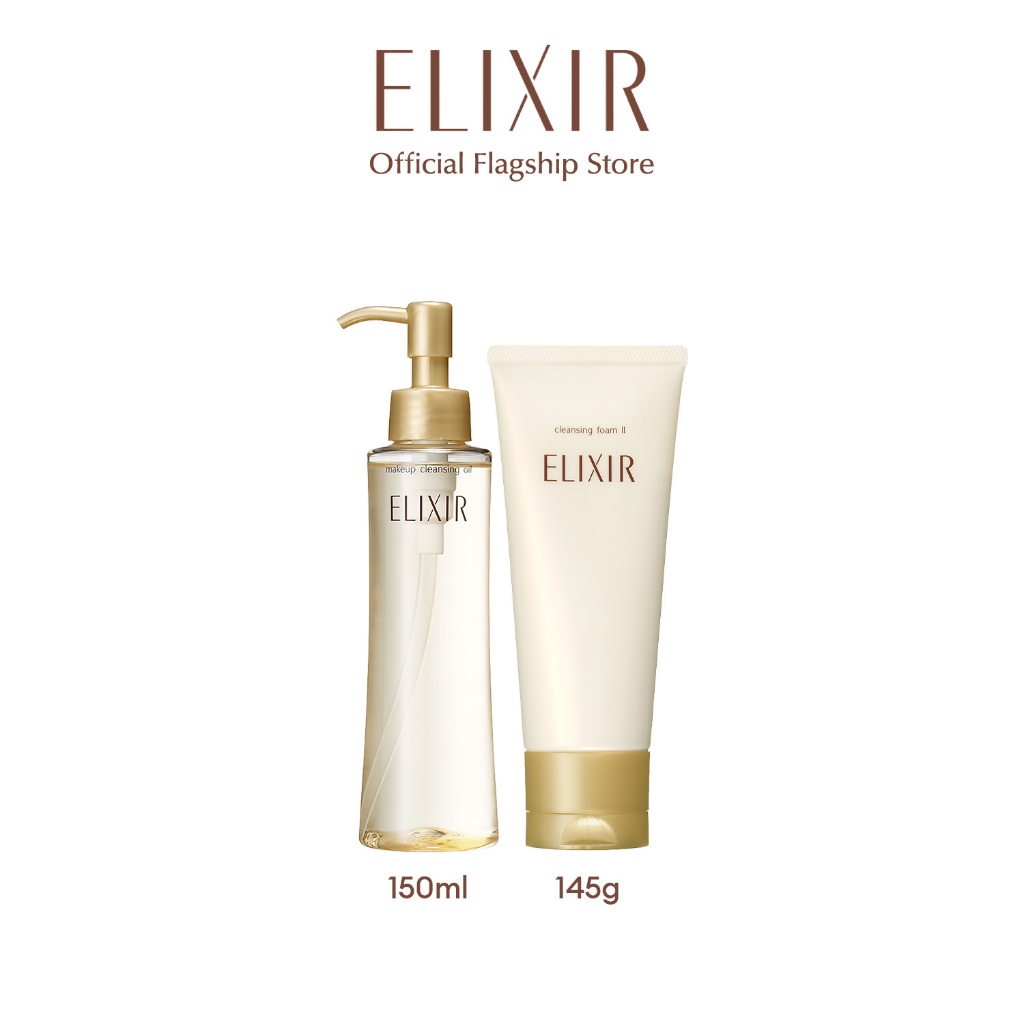 COMBO Dầu tẩy trang ELIXIR SUPERIEUR MAKEUP CLEANSING OIL N 150ml + Sữa rửa mặt tạo bọt ELIXIR SUPERIEUR CLEANSING FOAM