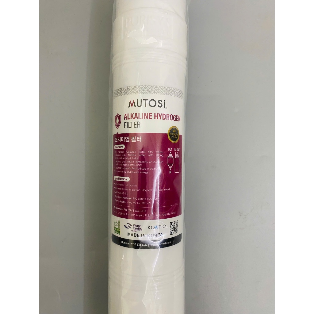 Lõi Lọc ION Kiềm MUTOSI Hydrogen (Hàn Quốc) - Hàng chính hãng, Bổ Sung Hydrogen H2, HO-, Cân Bằng HP