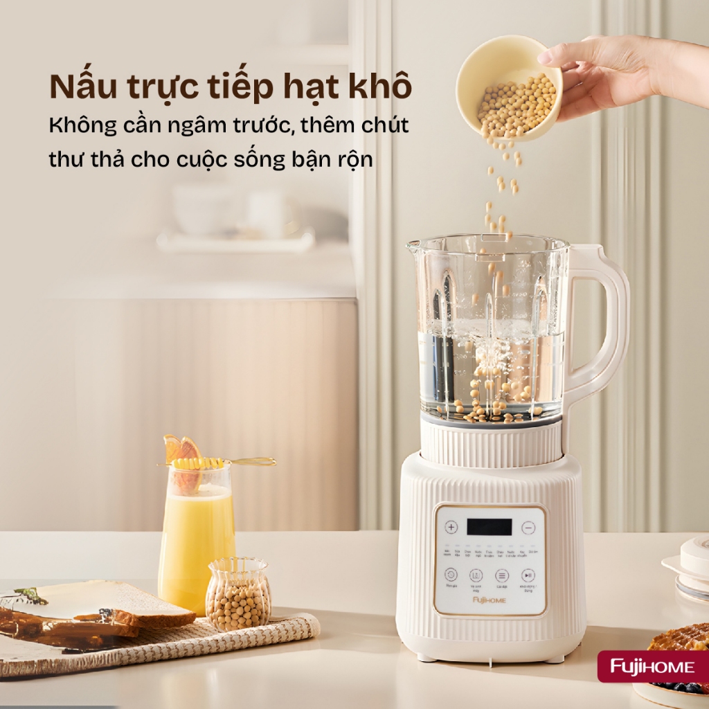 Máy xay sữa hạt Nhập Khẩu FUJIHOME SM01A, Máy xay 9 chức năng màn hình cảm ứng, hẹn giờ lên đến 12h