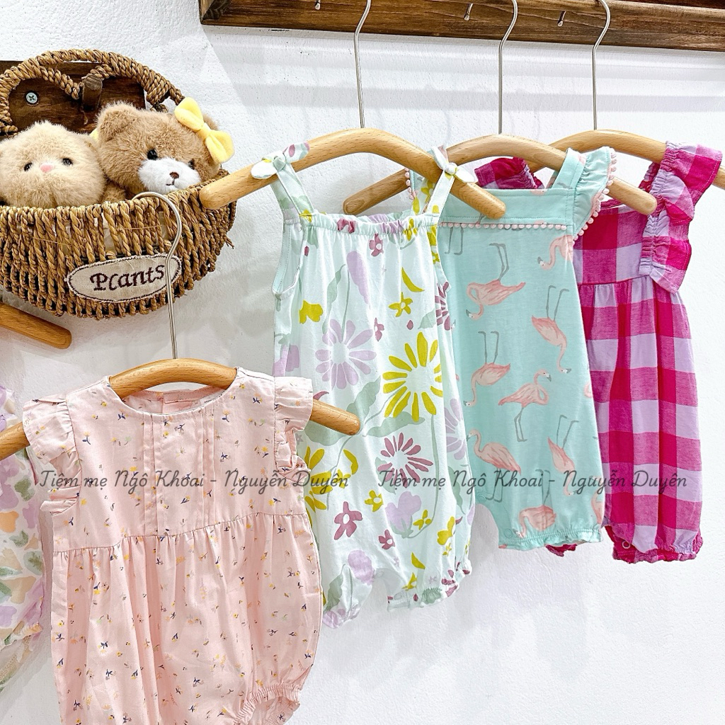 [MD212] 3/6-6/9M Body đùi bé gái chất liệu cotton xuất xịn cho bé yêu