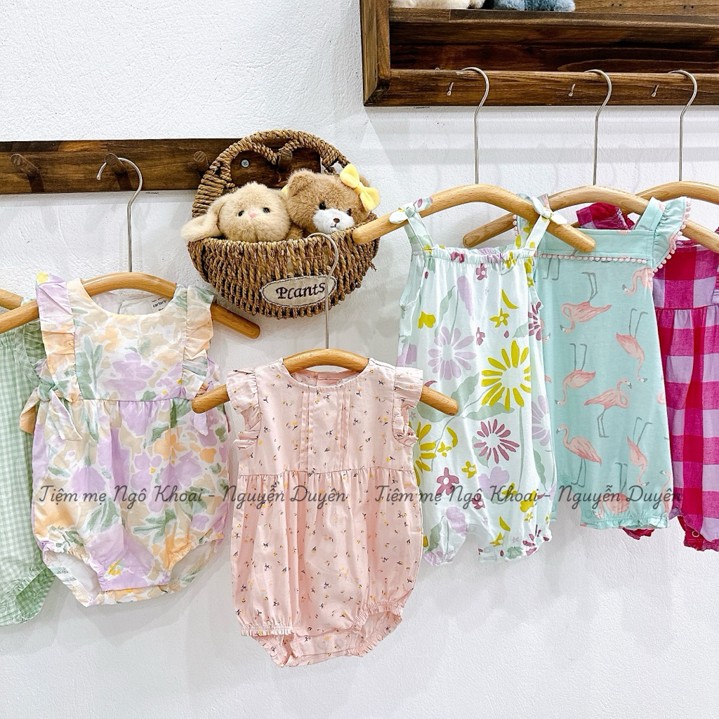 [MD212] 3/6-6/9M Body đùi bé gái chất liệu cotton xuất xịn cho bé yêu