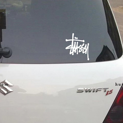 [Tem lột] Stussy logo sticker dán trang trí ô tô, xe máy, nón bảo hiểm, kính xe hơi...nhiều màu chọn lựa, chống nước