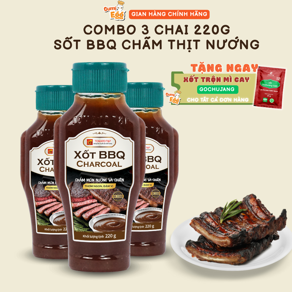 Sốt Ớt SobaJang Tomato T&P Combo 3 Chai 220g Chấm Đồ Chiên, Nướng, Chấm Hải Sản, Chấm Gà Rán