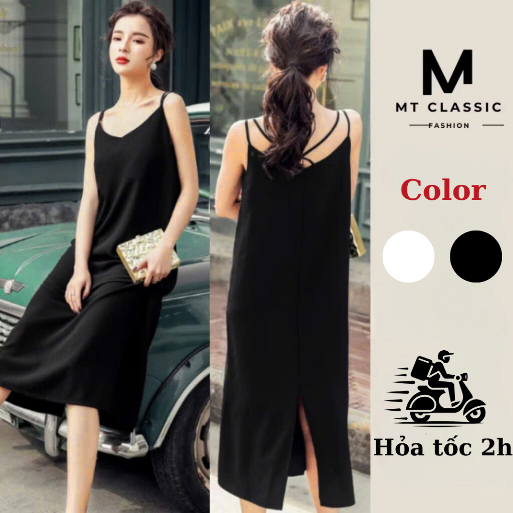 ( Hỏa tốc ) Đầm suông 2 dây dài, váy đầm maxi vải lụa mango hai lớp cao cấp mềm mịn, thoáng mát, không nhăn - MT CLASSIC