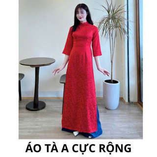 Áo dài gấm thanh liễu áo dài saam thiết kế tay lỡ chất liệu cao cấp màu đỏ kèm quần trẻ trung 2025