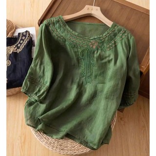 Áo Kiểu Nữ Họa Tiết Nhẹ Nhàng , Che Khuyết Điểm - Sp31