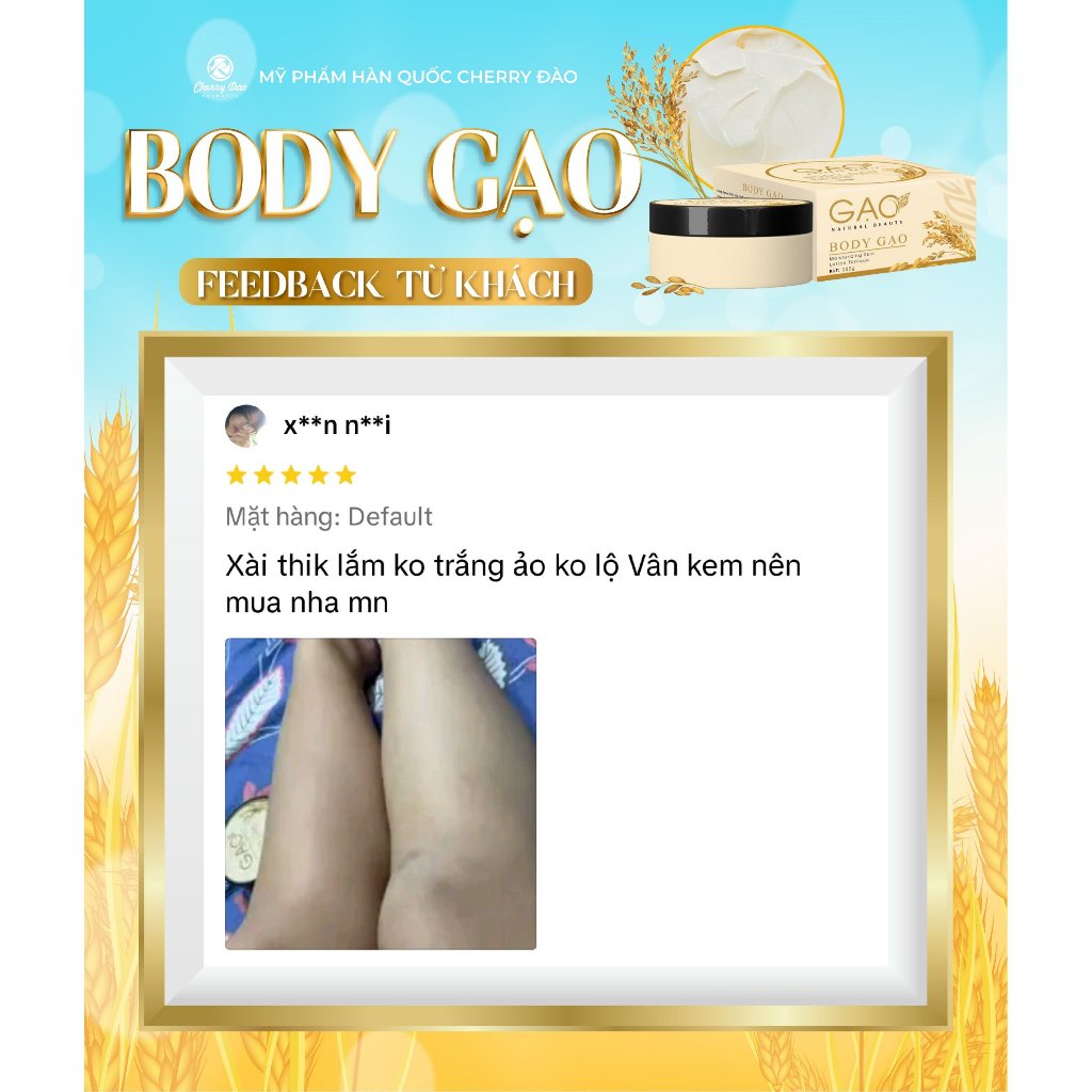 Kem Bôi Tiêu Chuẩn - Kem dưỡng thể gạo trắng da