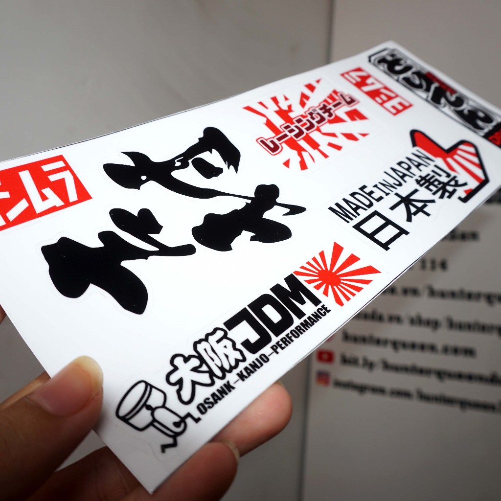 Set tem Nhật Bản. Sticker Decal Japan Sticker for Bike. Chống nước, không bay màu