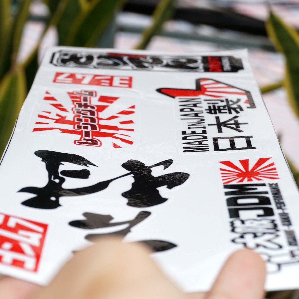 Set tem Nhật Bản. Sticker Decal Japan Sticker for Bike. Chống nước, không bay màu
