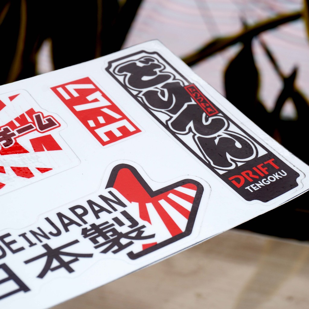 Set tem Nhật Bản. Sticker Decal Japan Sticker for Bike. Chống nước, không bay màu