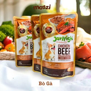 Pate cho chó JerHigh sốt thịt hầm Gói 120gr