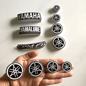 2 tem Logo Yamaha, Yamalube, PGM FI. Sticker trắng đen. Decal cao cấp chống nước, không bay màu, bong tróc.