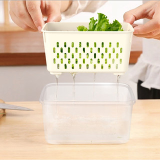 Hộp bảo quản thực phẩm tươi MATSU rổ thoát nước, nhựa PP nguyên sinh nắp silicone kín ngăn ám mùi