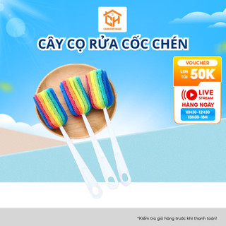 Cây Cọ Rửa Cốc Chén Bình Sữa Cọ Ly  Xốp 7 Màu Siêu Hót Hít Cam Homeware