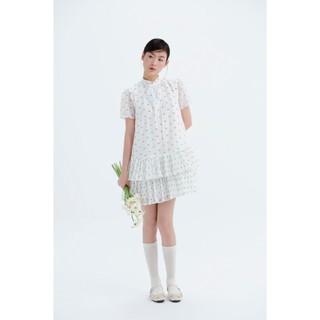 Đầm suông OLV hoa cổ trụ cột nơ thanh lịch dễ thương Sierra nhiều màu phù hợp đi làm đi chơi