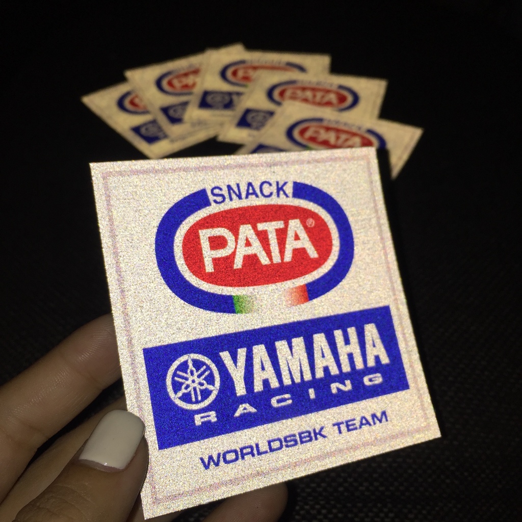 Logo Snack Pata Yamaha Racing WorldSBK TEAM. Chất liệu Phản quang 3M cao cấp chống nước không bay màu