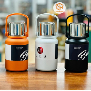 Bình Giữ Nhiệt BOSS Inox 316 4 lớp. Nắp Kèm Cốc. Sử Dụng Cả Nóng/ Lạnh Cam Homeware