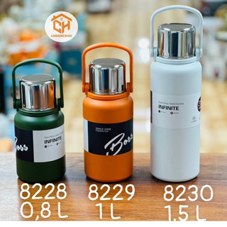 Bình Giữ Nhiệt BOSS Inox 316 4 lớp. Nắp Kèm Cốc. Sử Dụng Cả Nóng/ Lạnh Cam Homeware