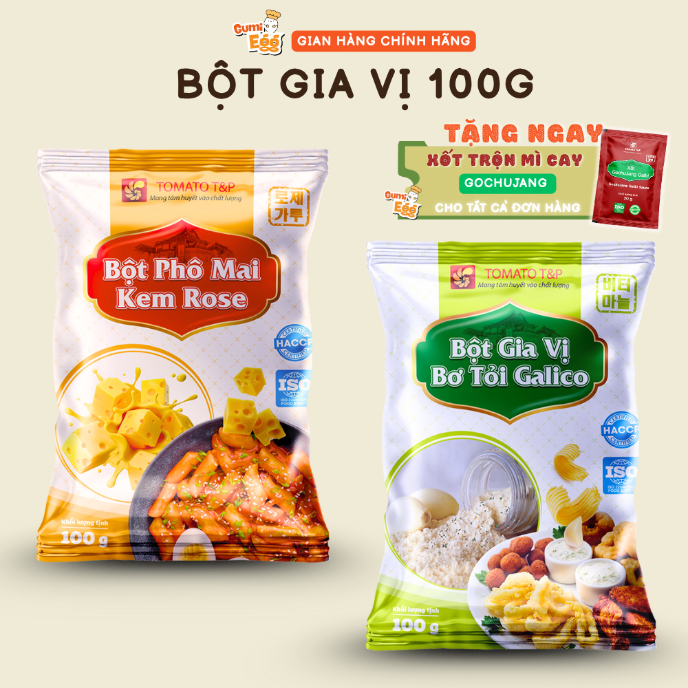 Bột bơ tỏi Tomato T&P lắc khoai tây Galico – Gói 100g