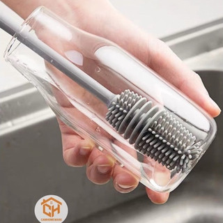 Cây Cọ Rửa Ly Cốc Bằng Silicon Cán Dài Siêu Bền, Chống Ẩm Mốc Cam Homeware