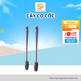 Cây Cọ Rửa Ly Cốc Bằng Silicon Cán Dài Siêu Bền, Chống Ẩm Mốc Cam Homeware