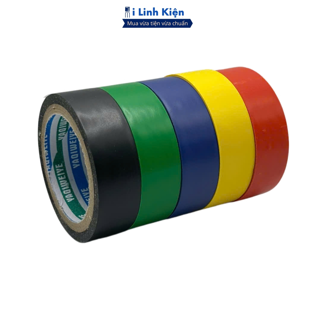 Băng dính cách điện, băng keo cách điện màu đỏ, đen, xanh, vàng chính hãng ilinhkien