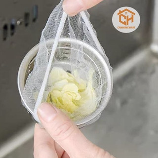 Túi Lọc Rác Bồn Rửa Bát Thiết Kế Kiểu Lưới Siêu Dai Đầu Túi Có Chun Co Giãn Chống Tắc Nghẽn[set 100 cái]Cam Homeware