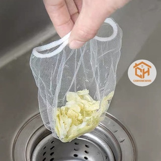 Túi Lọc Rác Bồn Rửa Bát Thiết Kế Kiểu Lưới Siêu Dai Đầu Túi Có Chun Co Giãn Chống Tắc Nghẽn[set 100 cái]Cam Homeware
